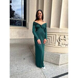 Zac Posen Elegant Green Wrapped-Around Gown Size 4 (Retail $595)